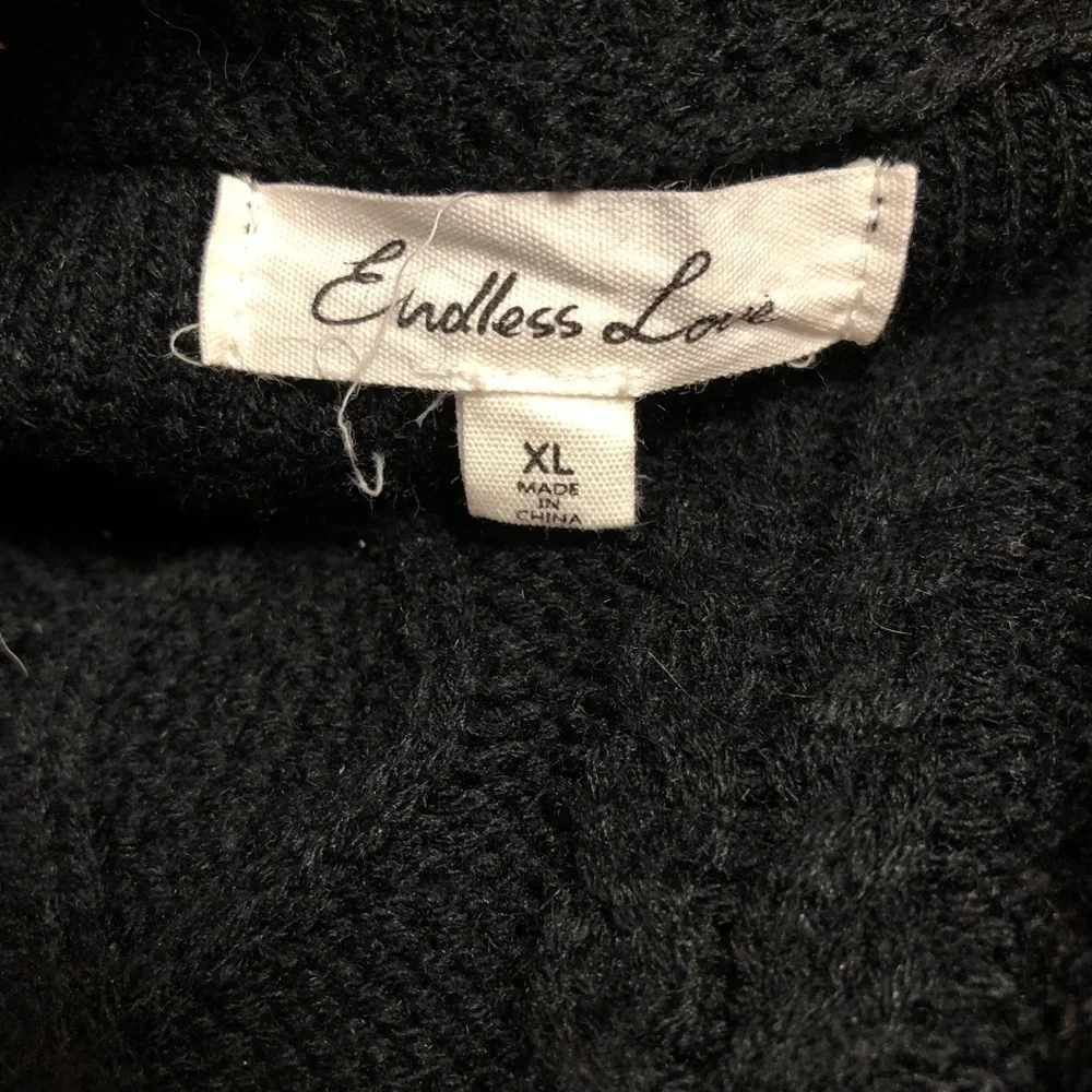 Endless Love cold shoulder black sweater - Picture 5 of 6